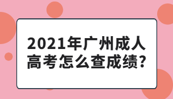 廣州成人高考怎么查成績(jī)